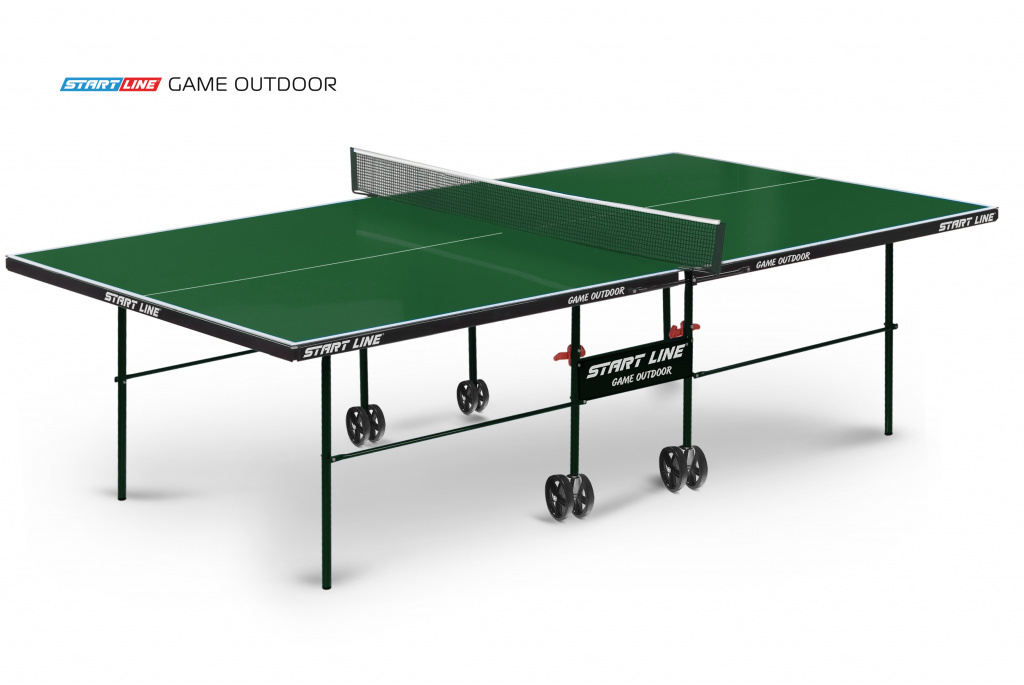 Start Line Game Outdoor с сеткой зеленый из каталога уличных теннисных столов в Тюмени по цене 31990 ₽