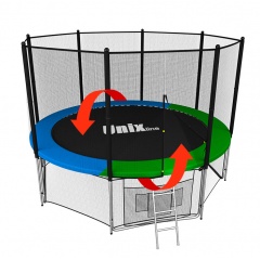 Unix line 6ft  / 183 см Classic (outside) синий/зеленый из каталога батутов с защитной сеткой в Тюмени по цене 14110 ₽