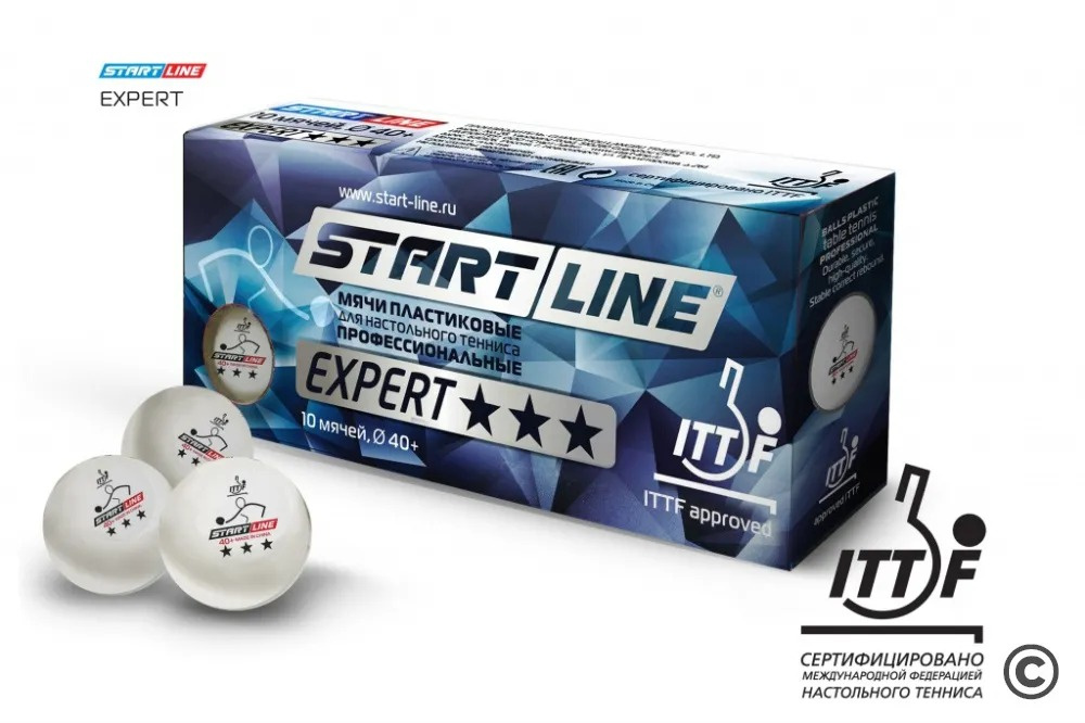 Start Line Expert V40+ 3* (ITTF) (10 шт) из каталога мячей для настольного тенниса в Тюмени по цене 1310 ₽