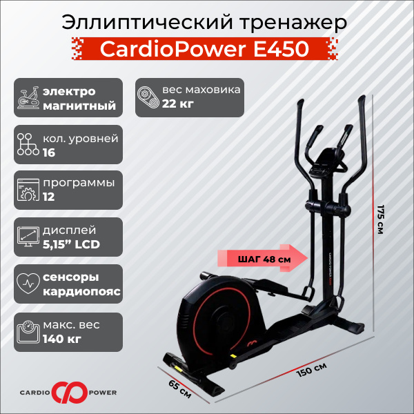 CardioPower E450 из каталога складных эллиптических тренажеров в Тюмени по цене 59900 ₽