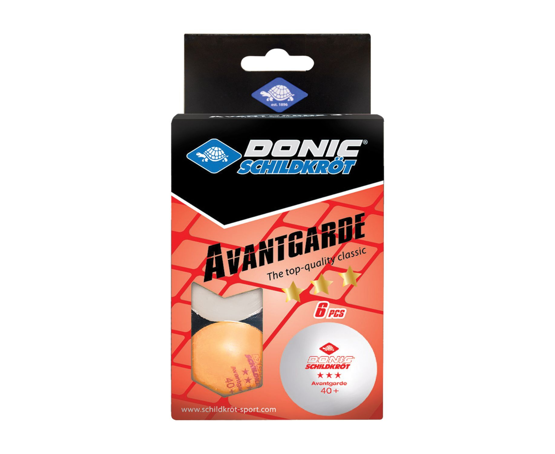 Donic AVANTGARDE 3* 40+, 6 штук, белый + оранжевый из каталога мячей для настольного тенниса в Тюмени по цене 490 ₽