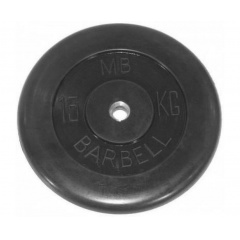 Диск для штанги обрезиненный MB Barbell (металлическая втулка) 15 кг / диаметр 51 мм в Тюмени по цене 8148 ₽