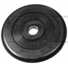 MB Barbell черный - 30 мм - 20 кг из каталога дисков для штанги с посадочным диаметром 30 мм.  в Тюмени по цене 5623 ₽