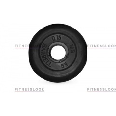 MB Barbell черный - 30 мм - 0.75 кг из каталога дисков для штанги с посадочным диаметром 30 мм.  в Тюмени по цене 340 ₽