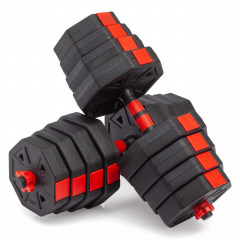 VictoryFit гексагональная с грифом, 30 кг. (2 шт. х 15 кг.) VF-DH300 из каталога разборных (наборных) гантелей в Тюмени по цене 3830 ₽