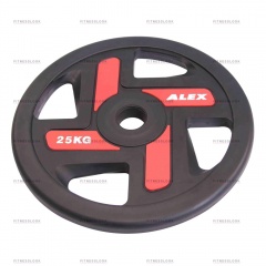 AeroFit Alex полиуретановый 50 мм - 25 кг из каталога дисков для штанги с посадочным диаметром 50 мм. в Тюмени по цене 14420 ₽