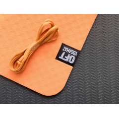 Original FitTools 6 мм двухслойный оранжевый FT-YGM6-2LT-ORANGE-BK из каталога ковриков для йоги и фитнеса в Тюмени по цене 1620 ₽