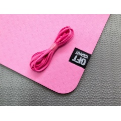 Original FitTools 6 мм двухслойный розовый FT-YGM6-2LT-PINK-BK из каталога ковриков для йоги и фитнеса в Тюмени по цене 1620 ₽