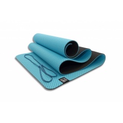 Original FitTools 6 мм двухслойный перфорированный голубой FT-YGM6-3DT-SKYBLUE из каталога товаров для фитнеса, йоги, пилатеса в Тюмени по цене 1870 ₽